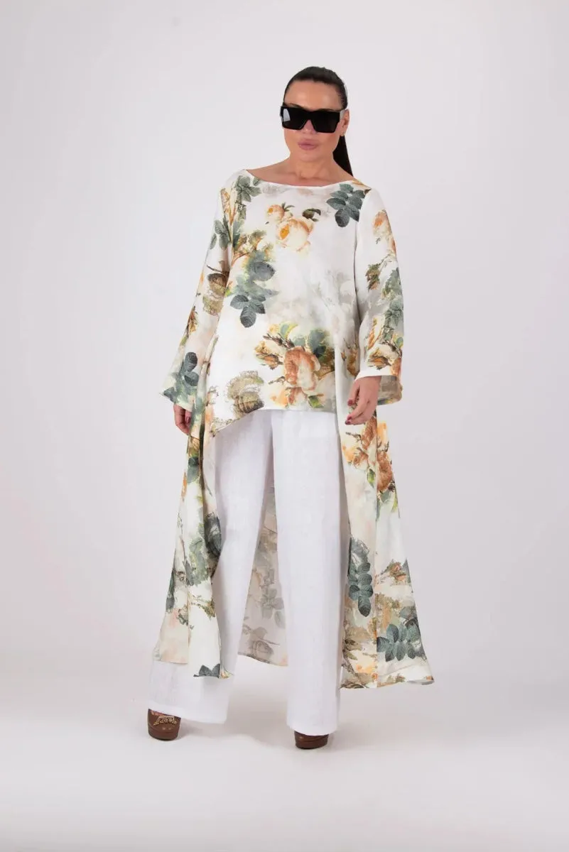 Wide Linen White Pants JESIKA