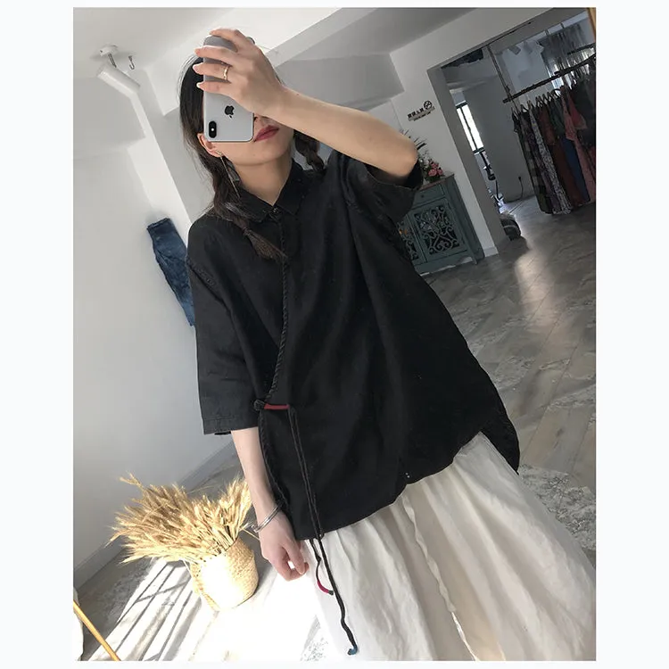 Women Casual Linen Blouse Spring Summer Autumn Women Tops PZ97283
