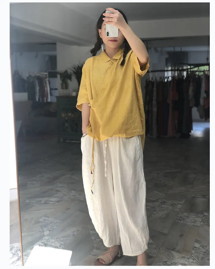 Women Casual Linen Blouse Spring Summer Autumn Women Tops PZ97283