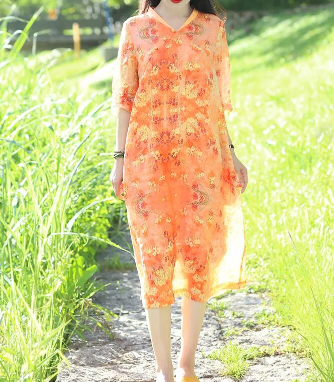 Women Dresses Ramie Casual Spring Linen Women Dresses SSM97215