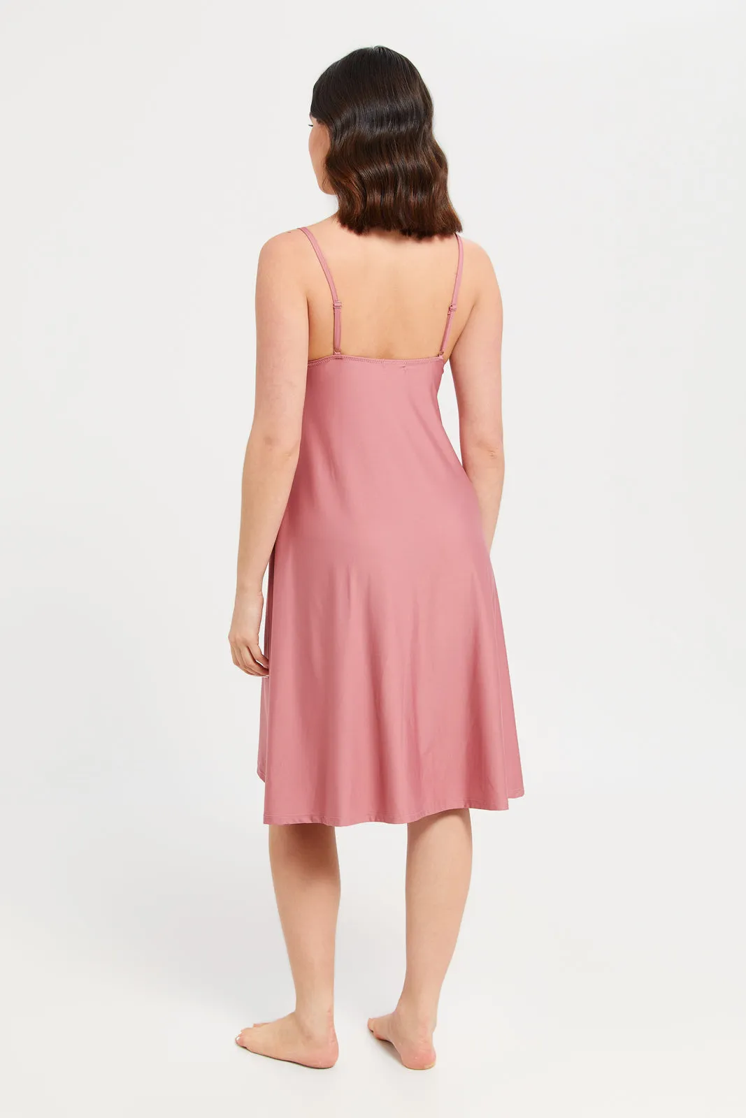 Women Pink Hi Low Babydoll
