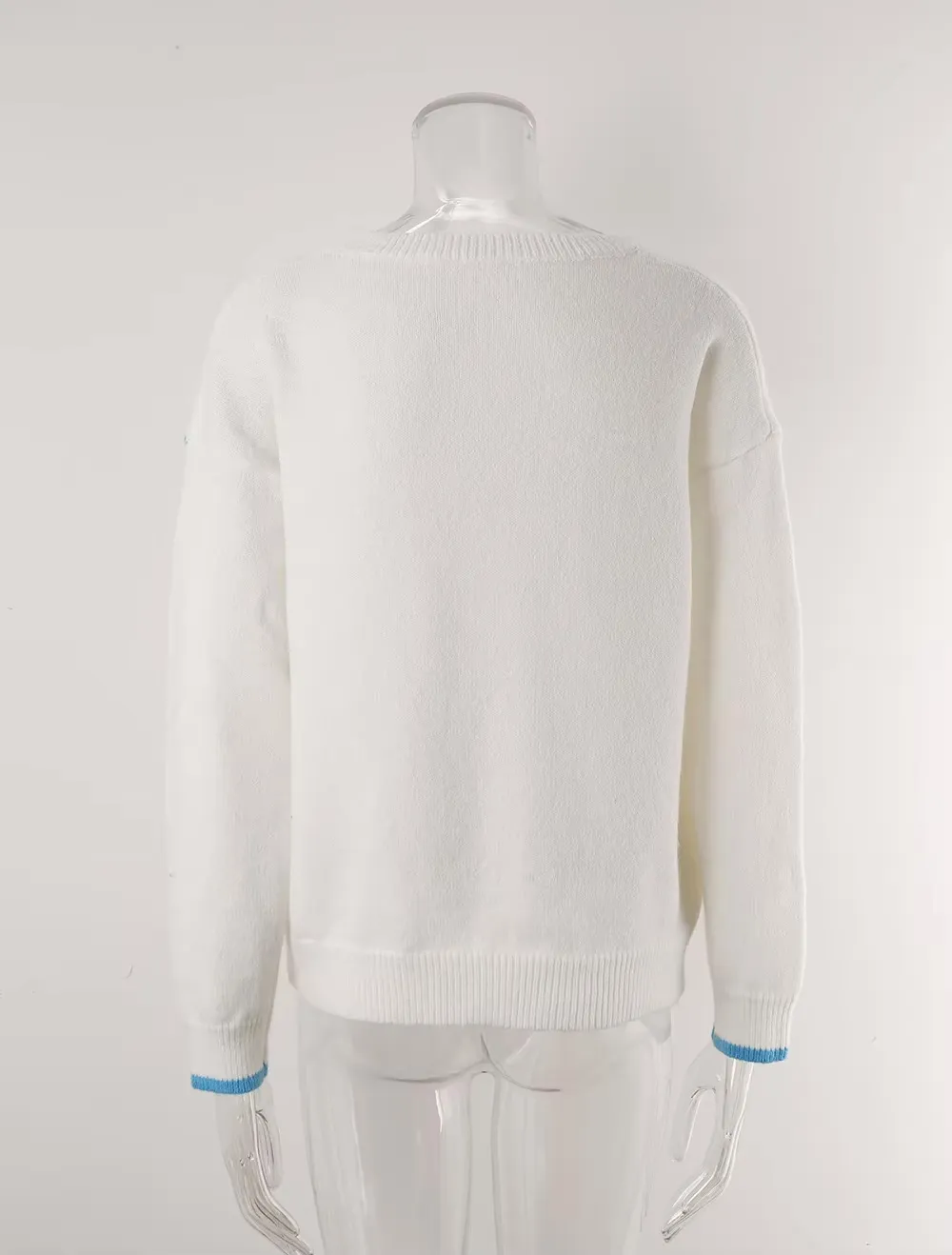Women's Colorful Rainbow Knitted Jumper Cozy Sweater