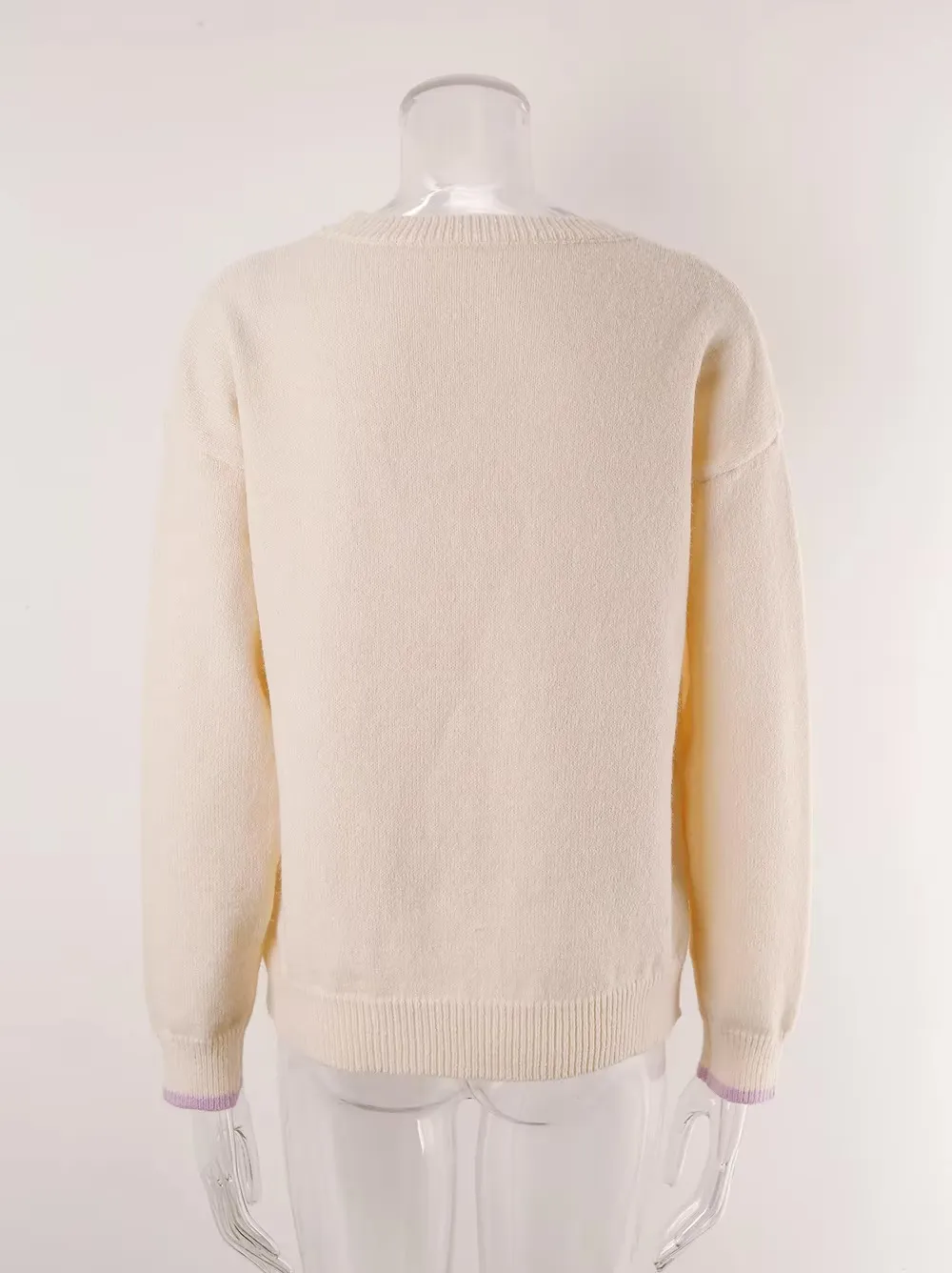 Women's Colorful Rainbow Knitted Jumper Cozy Sweater