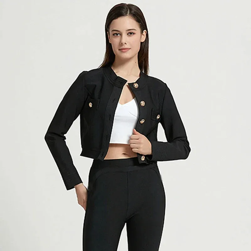 Women's Cropped Jacket in Golden Hues