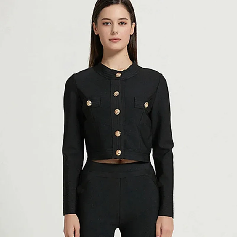 Women's Cropped Jacket in Golden Hues