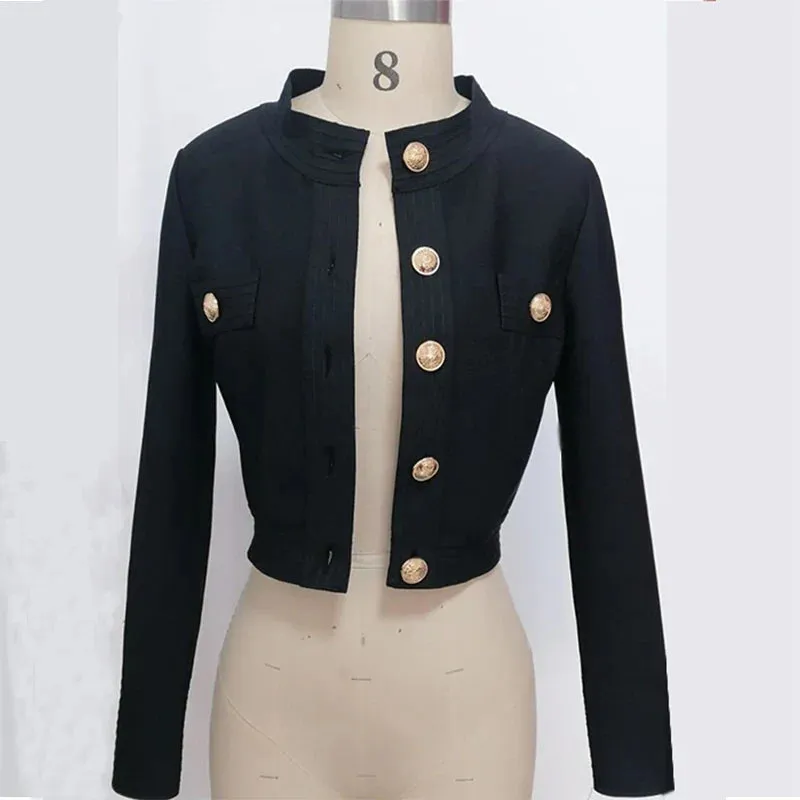 Women's Cropped Jacket in Golden Hues