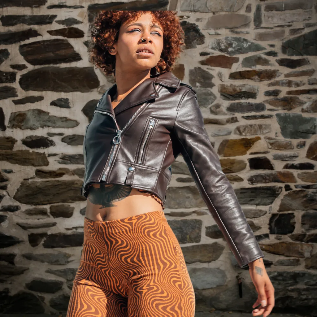 Women's Cropped Leather Jacket - Bailey