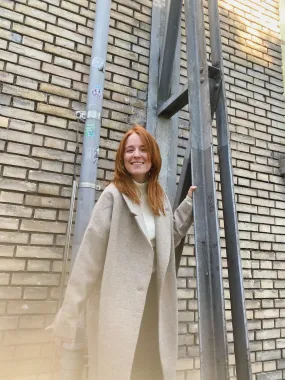 wool coat - cormoran - stone grey