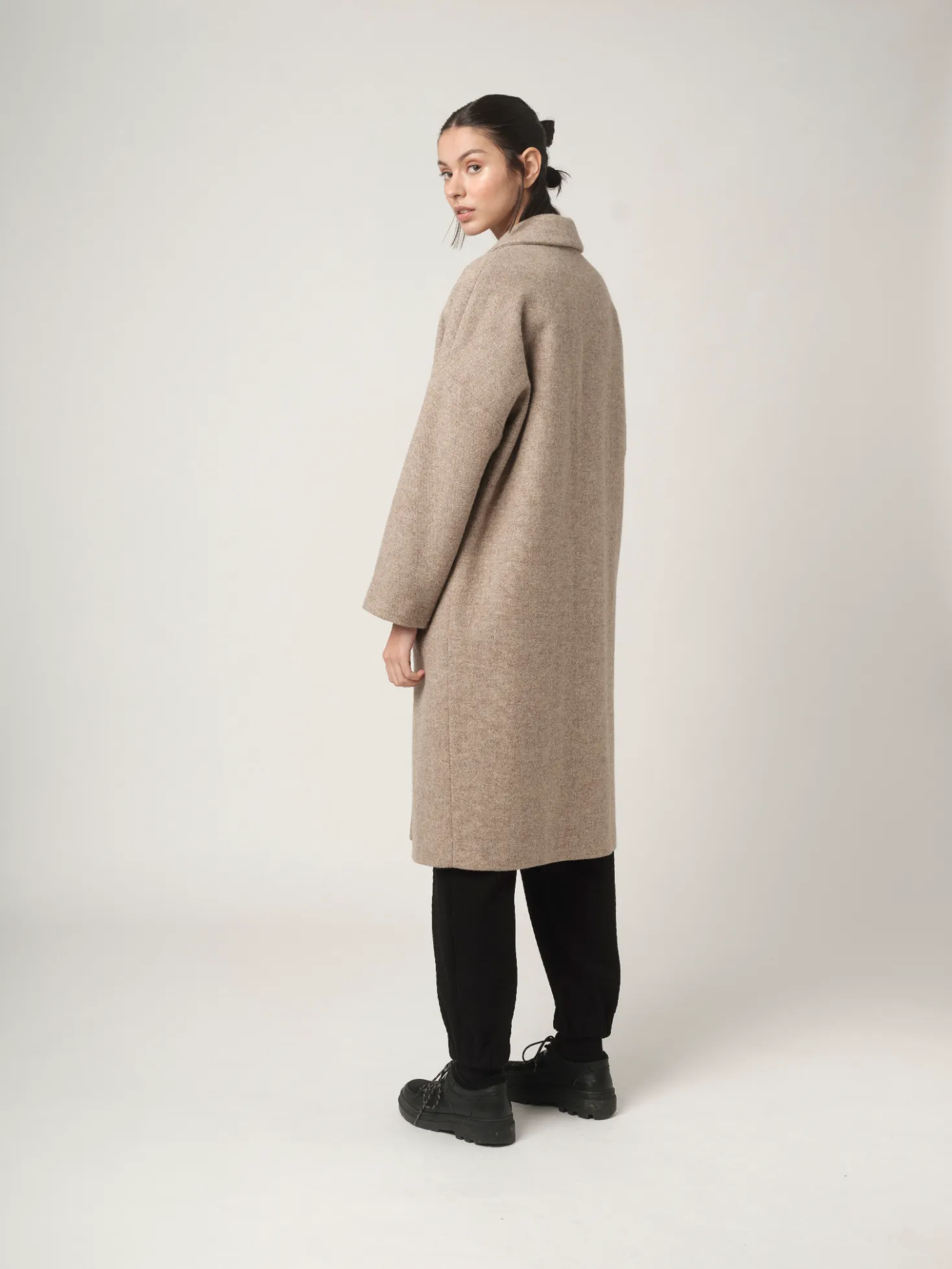 wool coat - cormoran - stone grey