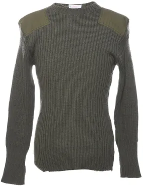 Wool Olive Green Jumper - M