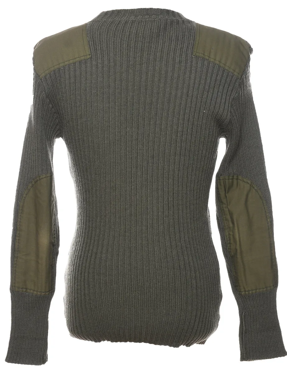Wool Olive Green Jumper - M