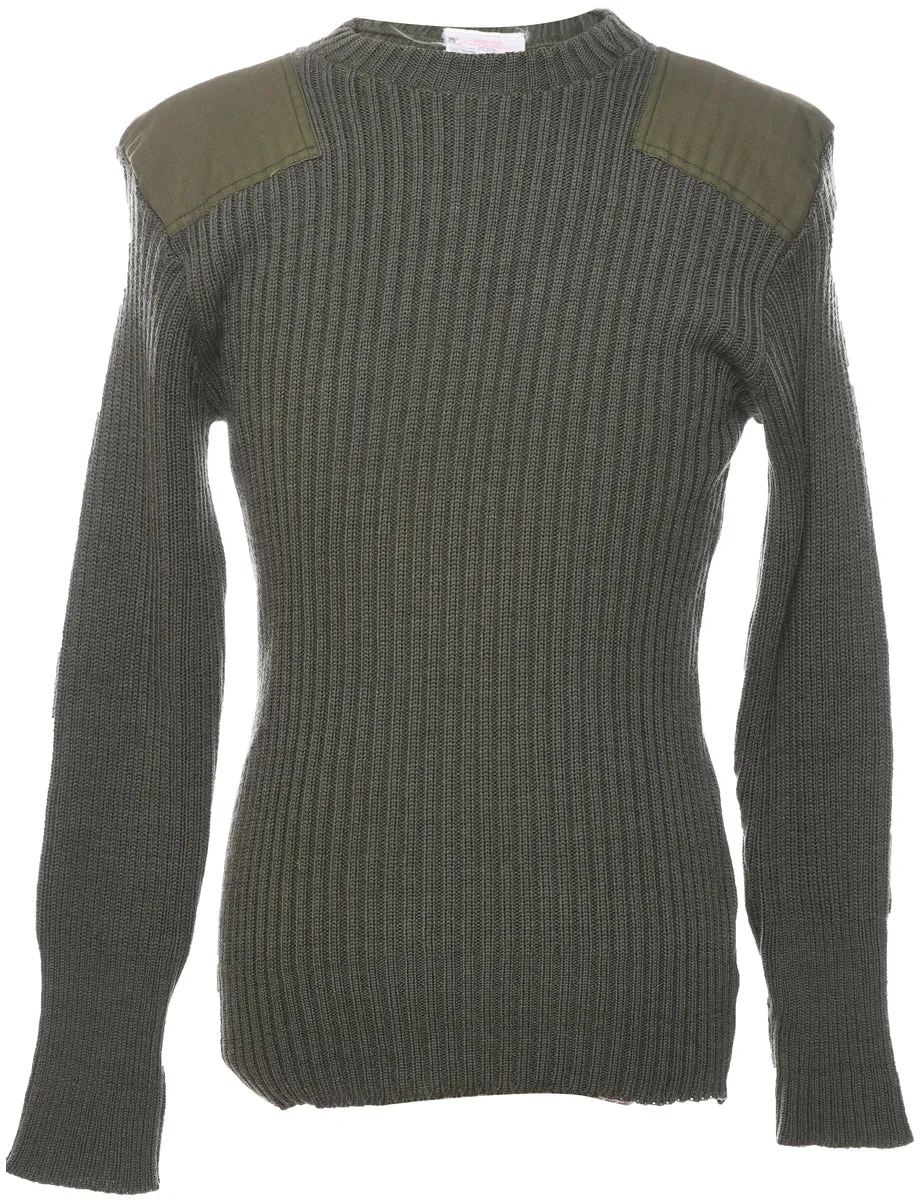 Wool Olive Green Jumper - M