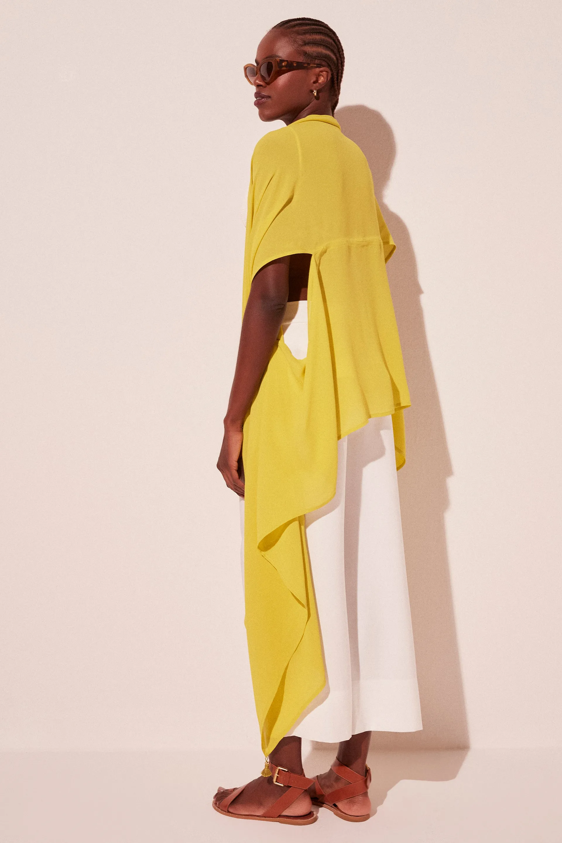Yellow Citrus Scarf Midi Cape E4900A2080