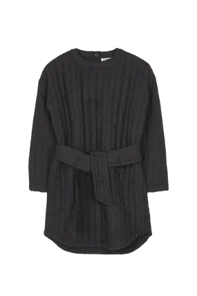 YOKO Winter Black Quilted - Long Sleeve Dress