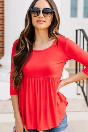 You Belong Tomato Red Babydoll Top