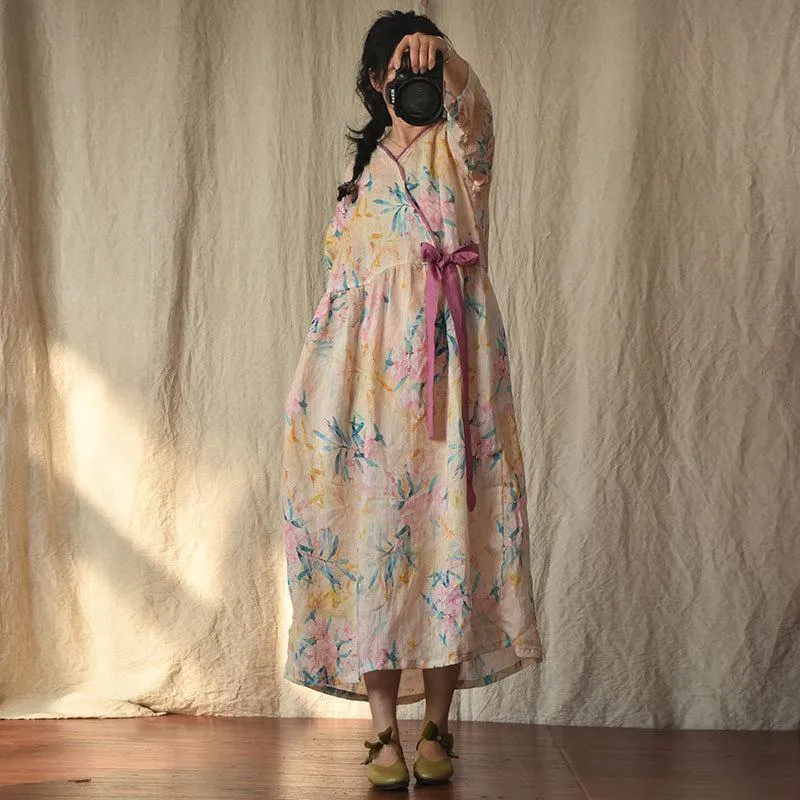 Zen Flower Oversized Ramie Dress | Zen