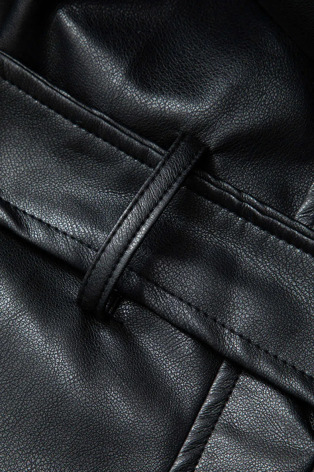 Zoe – Adjustable waist belt – Faux leather coat